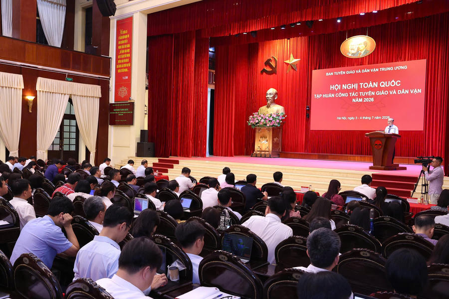 Hội nghị có sự tham gia của đội ngũ cán bộ, công chức làm công tác tham mưu ngành Tuyên giáo và Dân vận từ Trung ương đến cấp xã, phường, đặc khu. Ảnh: PV