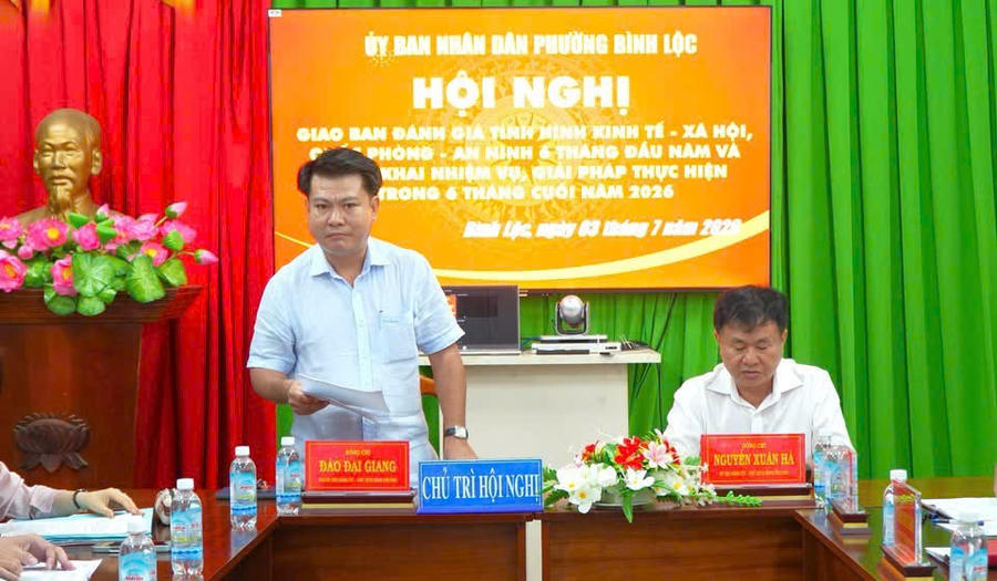 Đồng chí Nguyễn Xuân Hà, Bí thư Đảng ủy, Chủ tịch HĐND phường Bình Lộc.