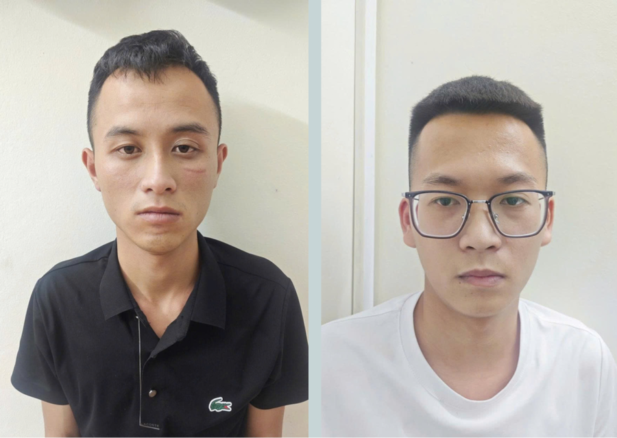 Đối tượng Nguyễn Vũ Kỳ và Hoàng Tuấn Nhật - Ảnh Công an Hà Tĩnh.