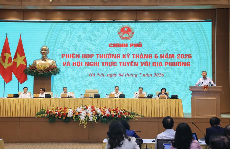 Tổng Bí thư, Chủ tịch nước Tô Lâm phát biểu chỉ đạo tại phiên họp Chính phủ thường kỳ tháng 6/2026 và Hội nghị trực tuyến Chính phủ với các địa phương.