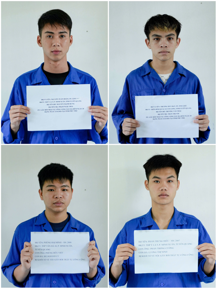 Các đối tượng bị khởi tố.