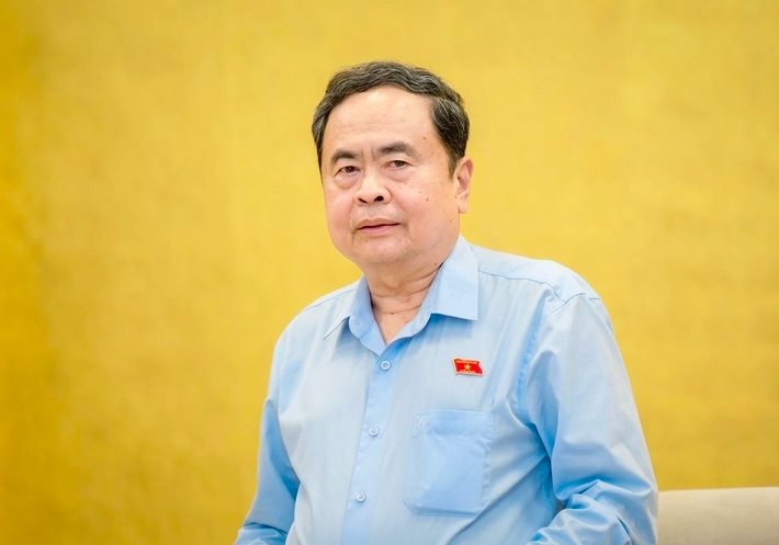 Chủ tịch Quốc hội Trần Thanh Mẫn phát biểu kết luận cuộc họp. Ảnh Quochoi.vn