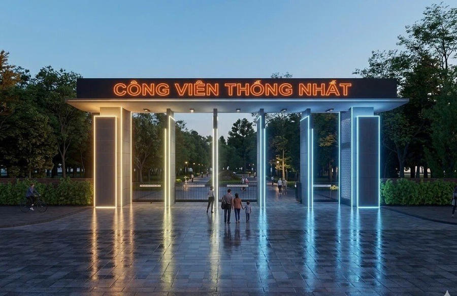 Phối cảnh cổng Công viên thống nhất. Ảnh: UBND phường Hai Bà Trưng