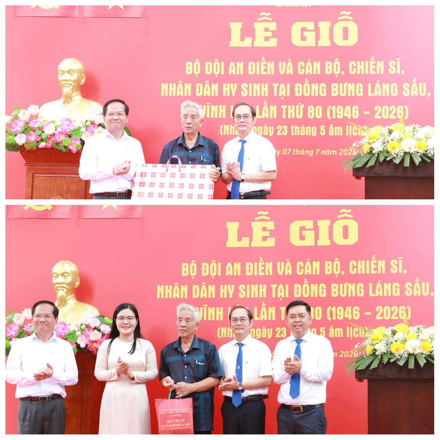 Lãnh đạo xã Vĩnh Lộc đã trao nhiều phần quà tri ân đến thân nhân các gia đình Bộ đội An Điền và các gia đình liệt sĩ.