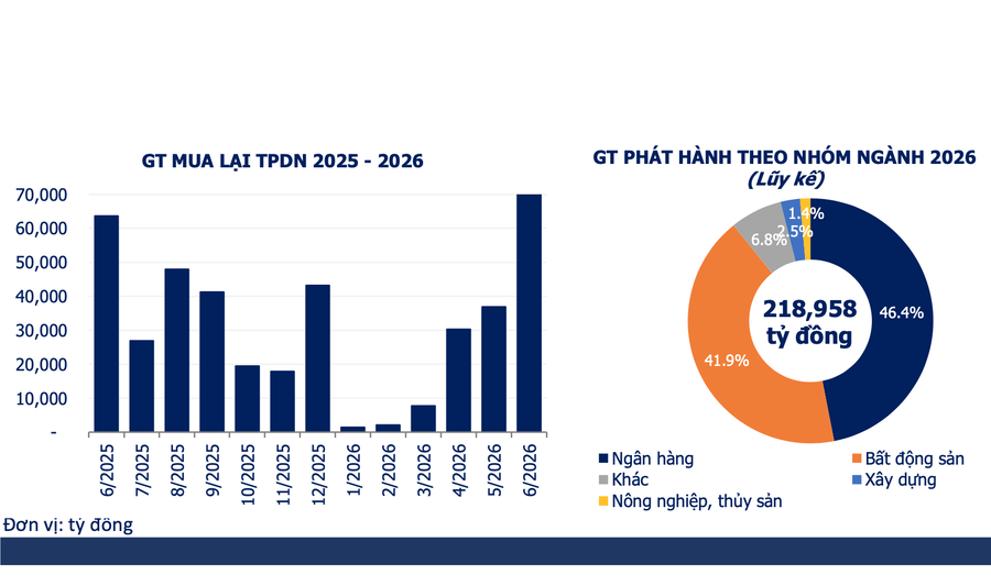 Đã phát hành 75.919 tỷ đồng trái phiếu doanh nghiệp từ các lĩnh vực bất động sản, tiêu dùng và ngân hàng
