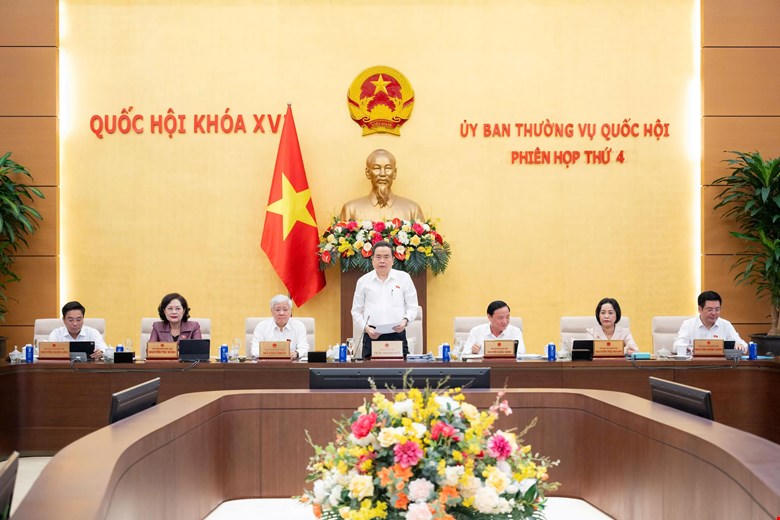Chủ tịch Quốc hội Trần Thanh Mẫn phát biểu khai mạc Phiên họp. (Ảnh: Cổng TTĐT Quốc hội)