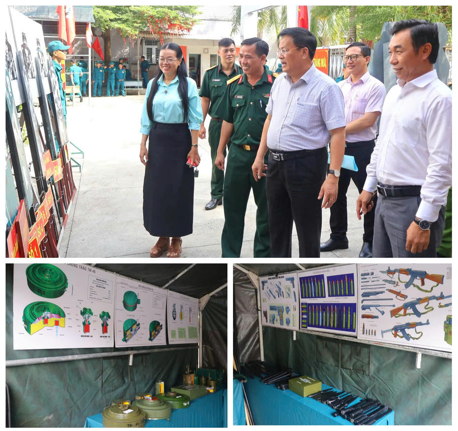 Các đại biểu tham quan khu trưng bày học cụ huấn luyện.