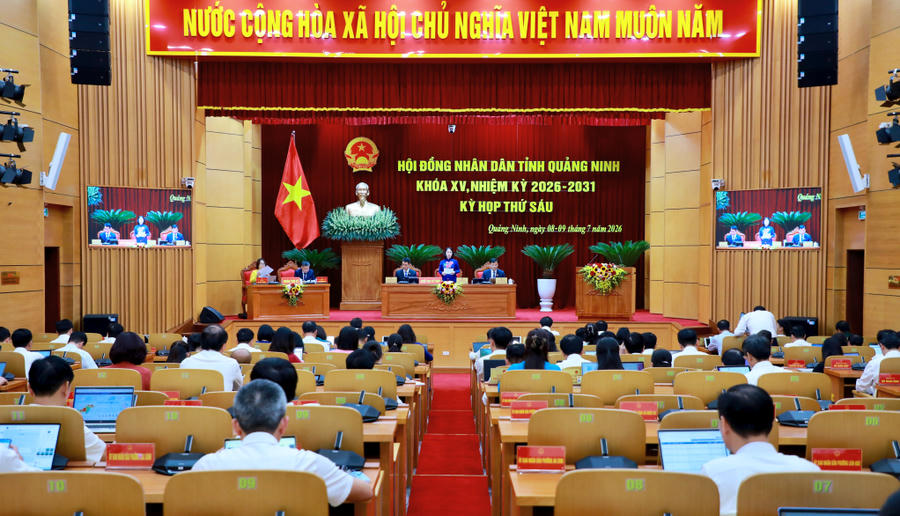 Quang cảnh Kỳ họp thứ 6 HĐND tỉnh Quảng Ninh khóa XV, nhiệm kỳ 2026-2031. 
