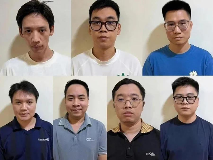 Các bị can trong vụ án. Ảnh: Bộ Công an