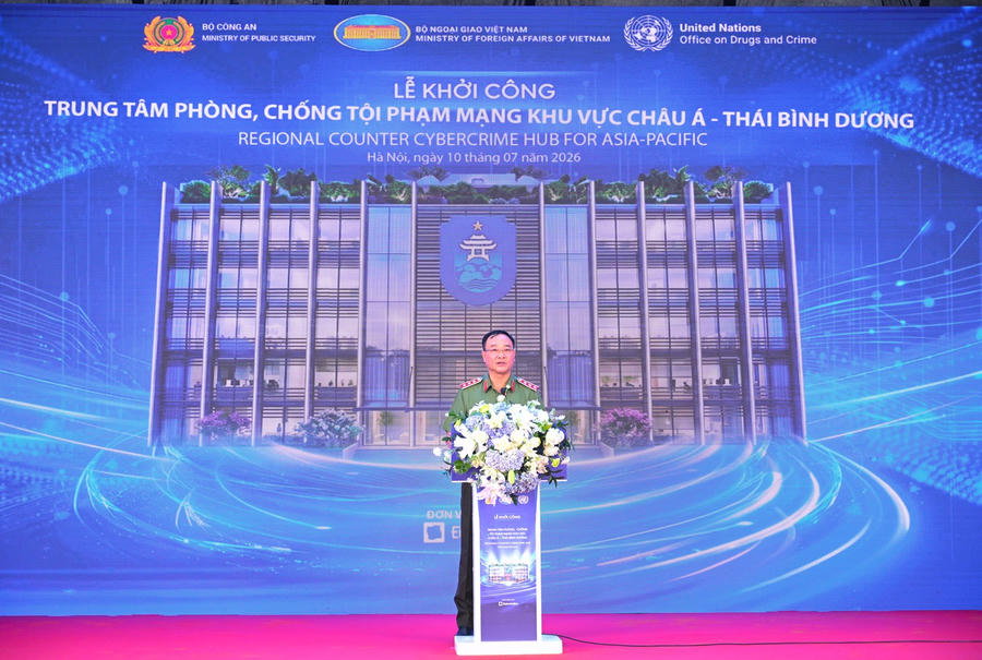 Thứ trưởng Bộ Công an Phạm Thế Tùng phát biểu tại buổi lễ