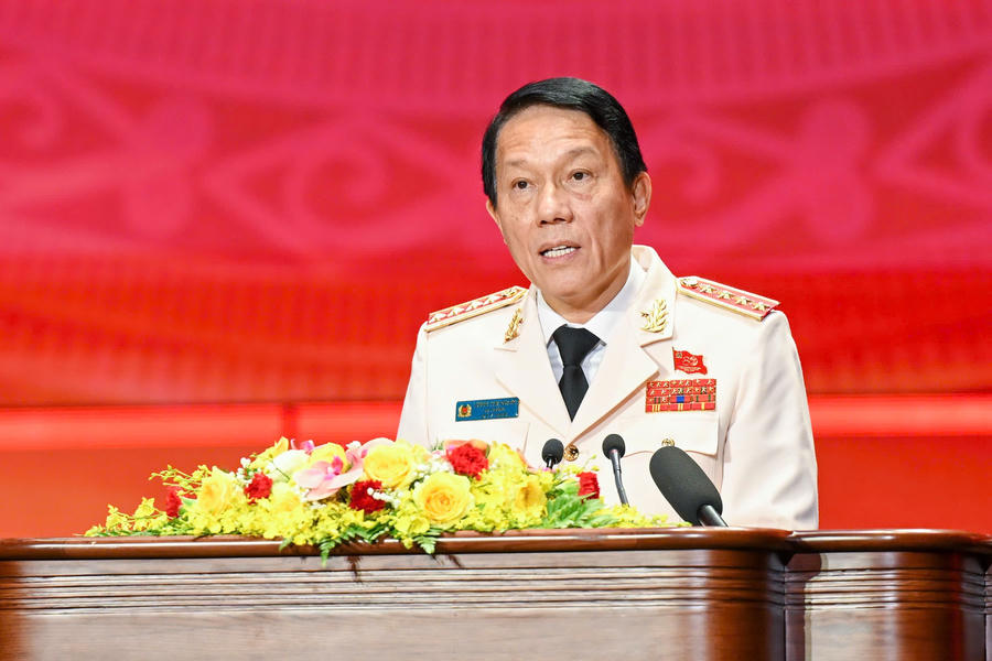Đại tướng Lương Tam Quang, Bộ trưởng Bộ Công an phát biểu tại buổi lễ - Ảnh: VGP/Nhật Bắc
