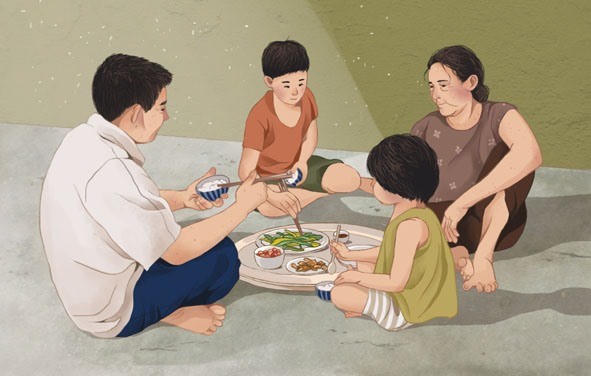 Hãy dành thời gian để ăn một bữa cơm gia đình có đầy đủ những người mình yêu thương. (Ảnh minh họa)