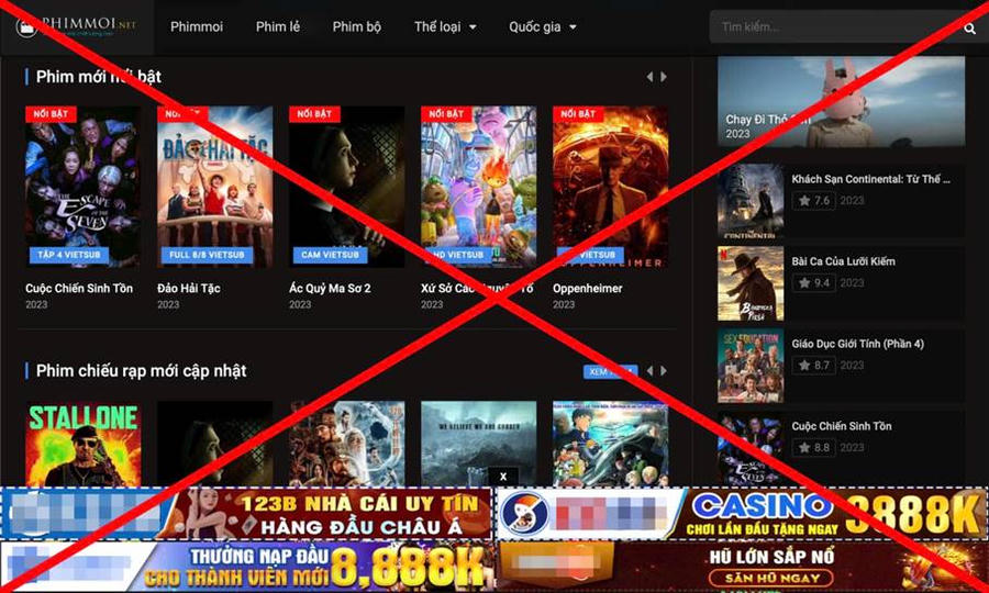 Không truy cập, sử dụng các website phát tán phim và nội dung số trái phép.