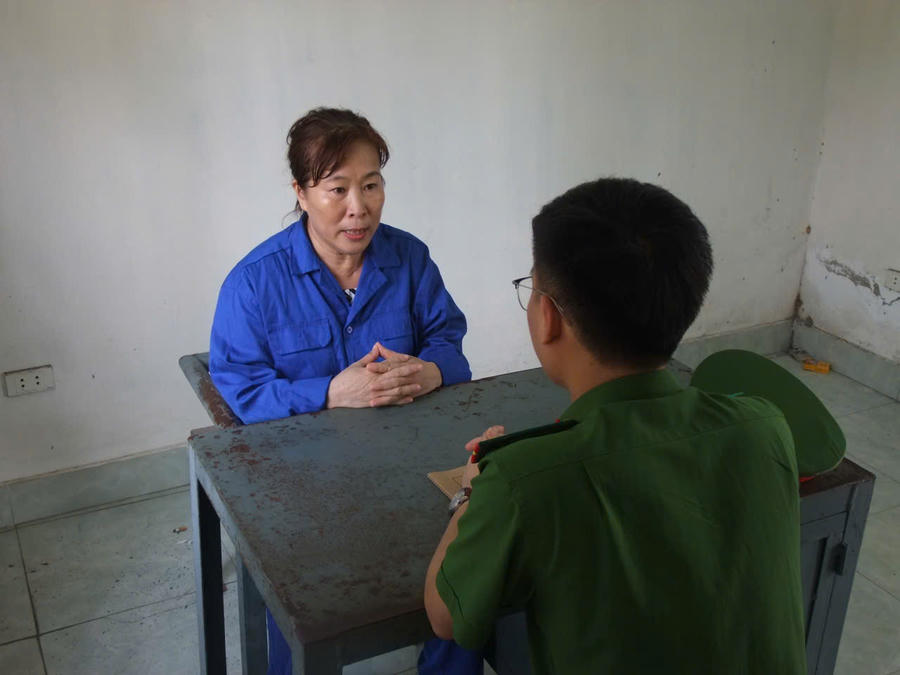 Đối tượng tại cơ quan Công an.