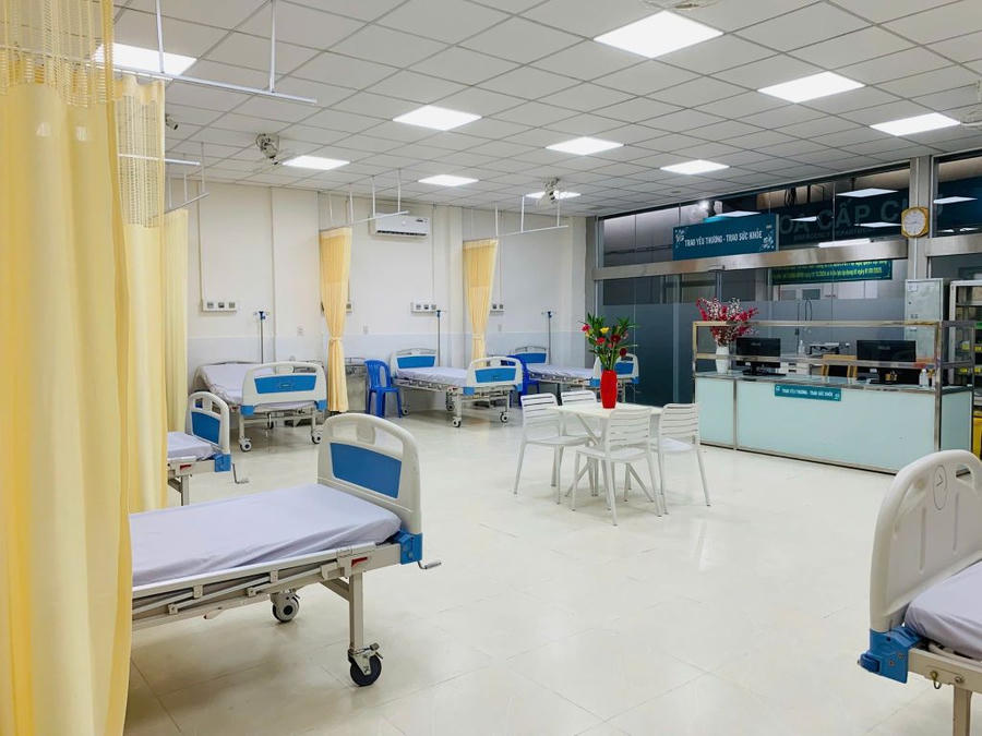 Không gian sạch sẽ, thoáng đãng nhưng cũng đảm bảo riêng tư cho từng giường bệnh trong Đơn vị Điều trị trong ngày.