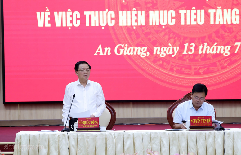 Phó Thủ tướng Hồ Quốc Dũng phát biểu kết luận buổi làm việc với tỉnh An Giang - Ảnh: VGP/Gia Huy