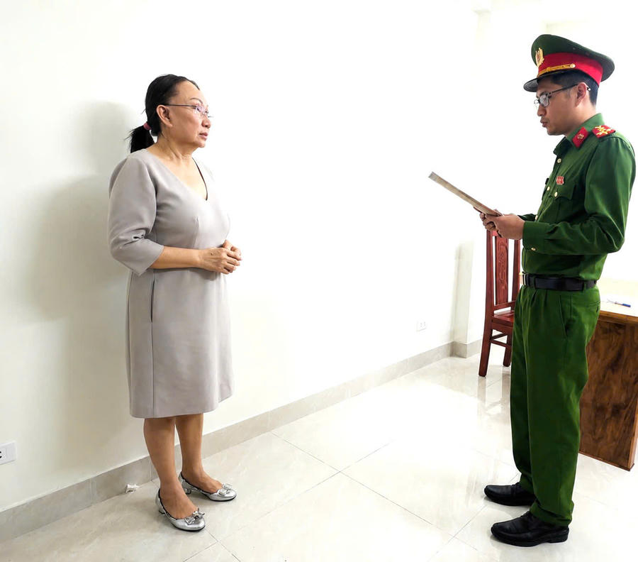Đối tượng Lê Thị Ngọc Mỹ (chủ tiệm vàng Kim Lý). (Ảnh: Công an tỉnh Thanh Hóa)