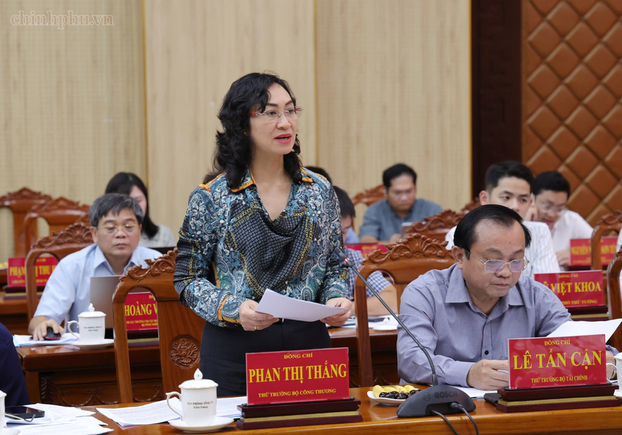 Thứ trưởng Bộ Công Thương Phan Thị Thắng phát biểu - Ảnh: VGP/Gia Huy