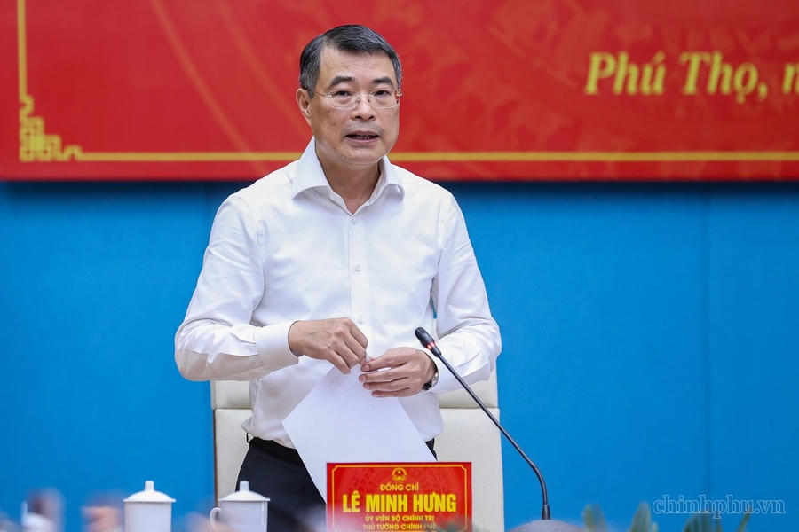 Thủ tướng Lê Minh Hưng phát biểu tại buổi làm việc.