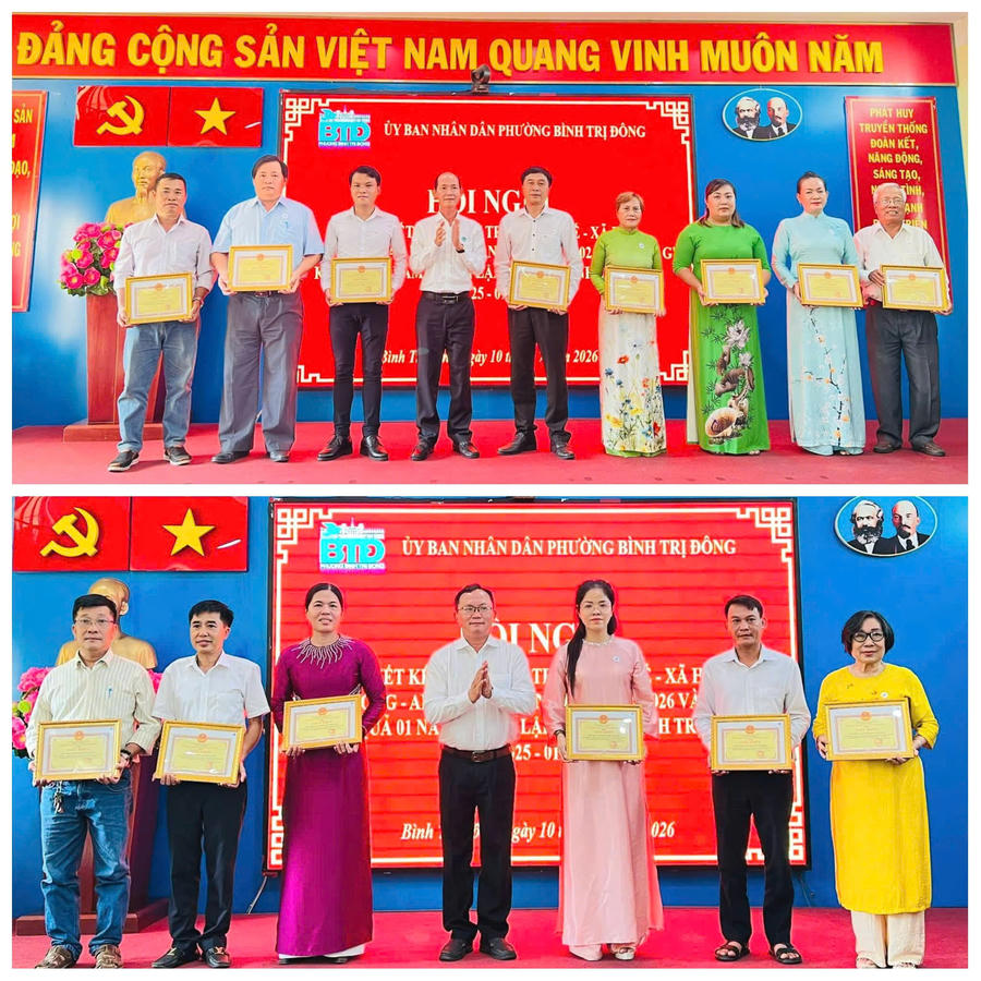UBND phường Bình Trị Đông biểu dương, khen thưởng các tập thể có thành tích xuất sắc.