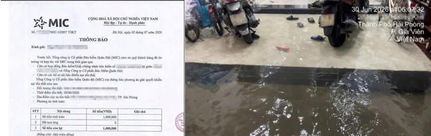 Một khách hàng của MIC được xác nhận và được chi trả khi xảy ra sự cố thiên tai gây hỏng đồ đạc trong gia đình