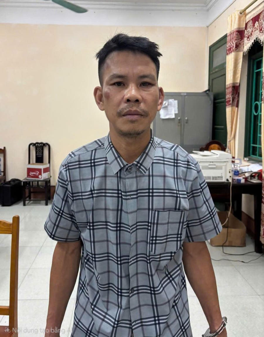 Đối tượng Nguyễn Văn Lực tại cơ quan Công an.