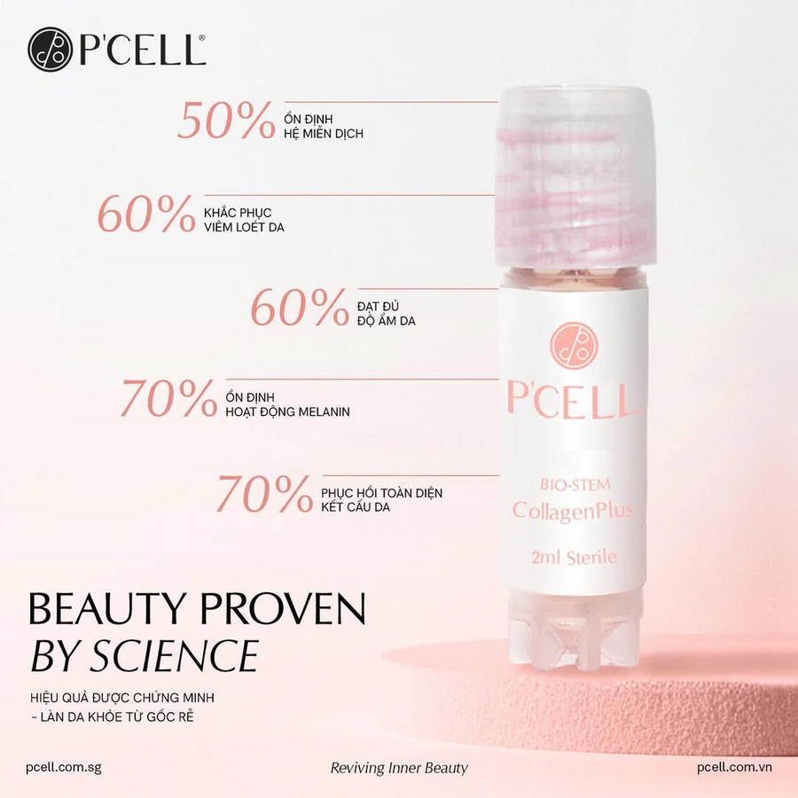 Sản phẩm P'CELL Bio-Stem Collagen Plus bị thu hồi và tiêu huỷ trên toàn quốc. Ảnh facebook P'Cell Việt Nam.