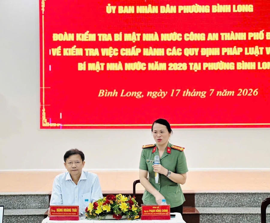 Đại tá Phạm Hồng Chính - Trưởng đoàn kiểm tra phát biểu tại buổi làm việc. Đại tá Phạm Hồng Chính - Trưởng đoàn kiểm tra phát biểu tại buổi làm việc.