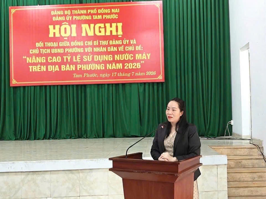 Bà Nguyễn Thị Phương, Bí thư Đảng ủy, Chủ tịch HĐND phường phát biểu kết luận.