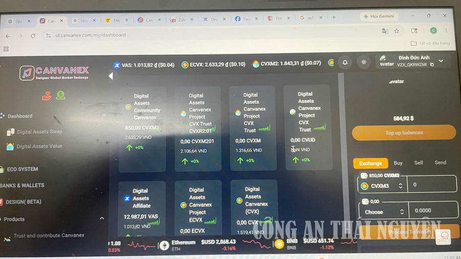 Giao diện Trang web http://id.canvanex.com.
