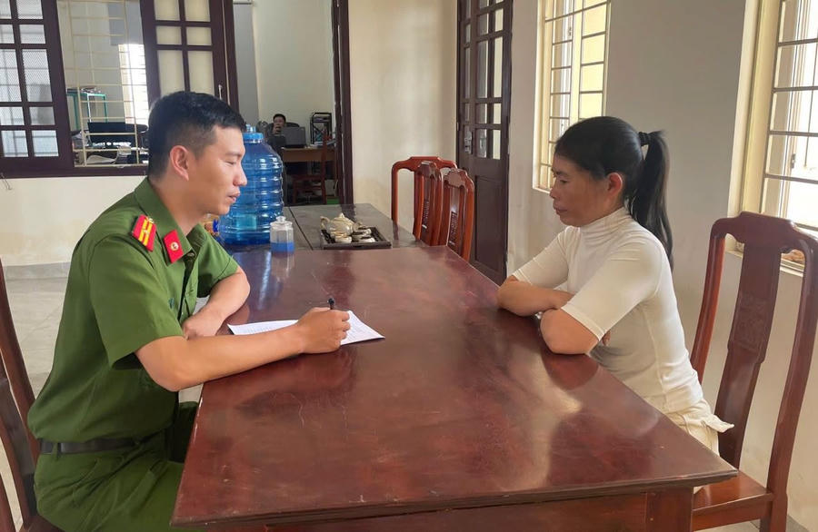 Nguyễn Thị Thanh Nga tại Cơ quan CSĐT - Ảnh Công an Quảng Trị.