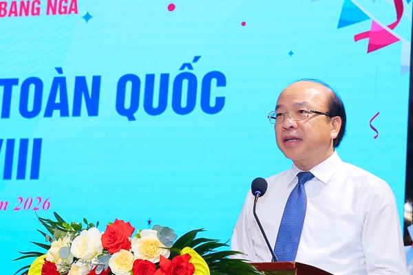 Ông Phan Chí Hiếu, Ủy viên Trung ương Đảng, Chủ nhiệm Ủy ban Pháp luật và Tư pháp của Quốc hội, Chủ tịch Hội Hữu nghị Việt Nam - Liên bang Nga phát biểu tại hội nghị.