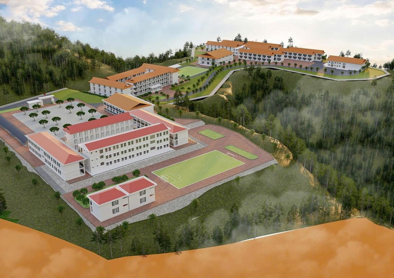 Mô hình thiết kế Trường phổ thông nội trú liên cấp tiểu học và THCS. Ảnh baochinhphu.vn Mô hình thiết kế Trường phổ thông nội trú liên cấp tiểu học và THCS. Ảnh baochinhphu.vn
