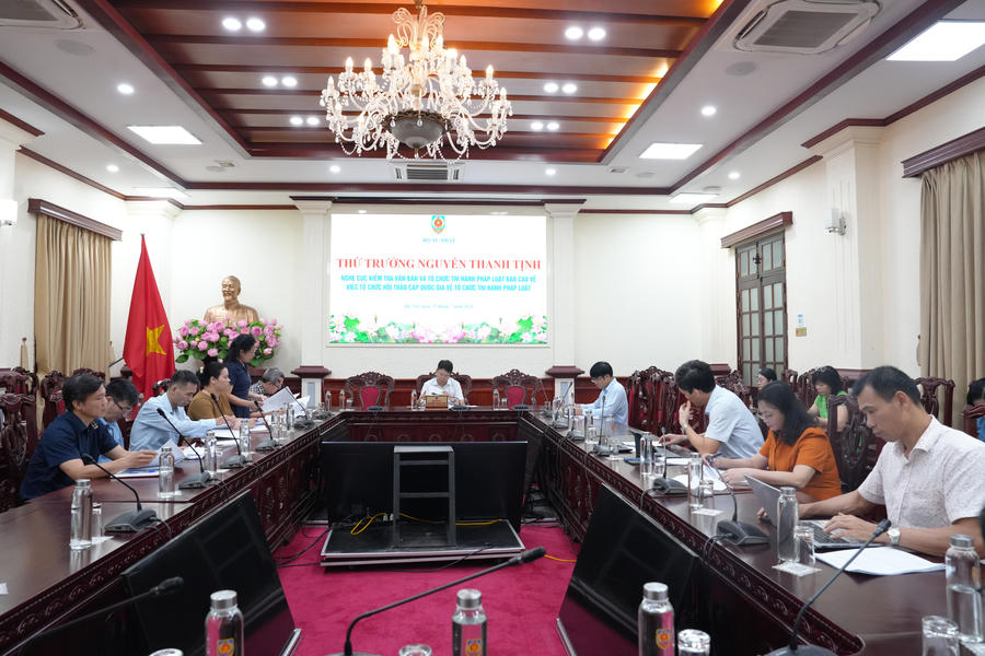 Thứ trưởng Nguyễn Thanh Tịnh yêu cầu phải có giải pháp nâng cao hiệu quả đưa pháp luật vào cuộc sống. (Ảnh trong bài: PV)