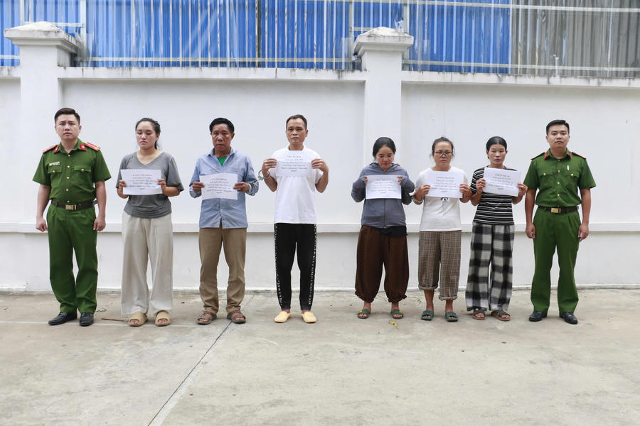 Các đối tượng trong 02 chuyên án bị bắt giữ. Ảnh: C.A Nghệ An