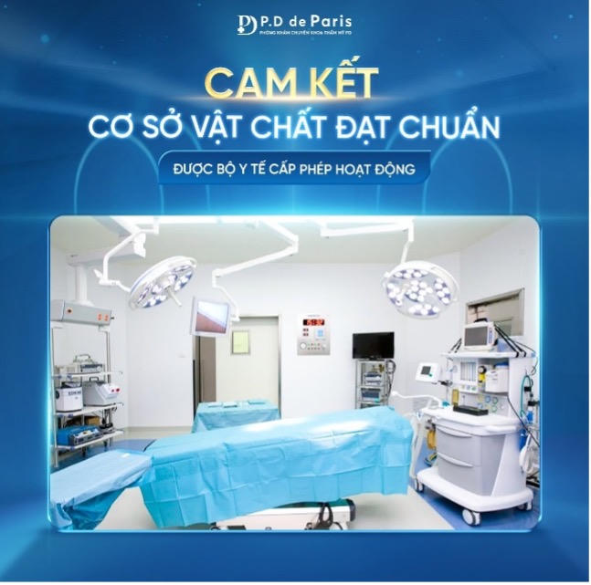 Hệ thống cơ sở vật chất, trang thiết bị hiện đại cùng quy trình vô khuẩn theo tiêu chuẩn y khoa.