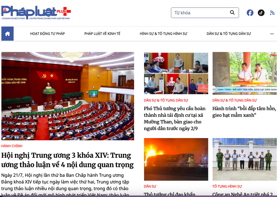 Chuyên trang truyền thông Pháp luật + của Báo Pháp luật Việt Nam.
