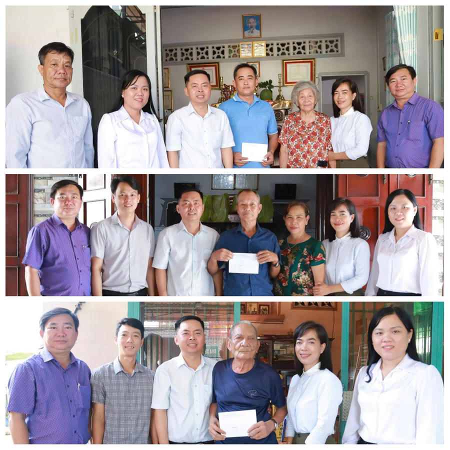 Các phần quà tri ân được gửi tới các gia đình chính sách và người có công với cách mạng.