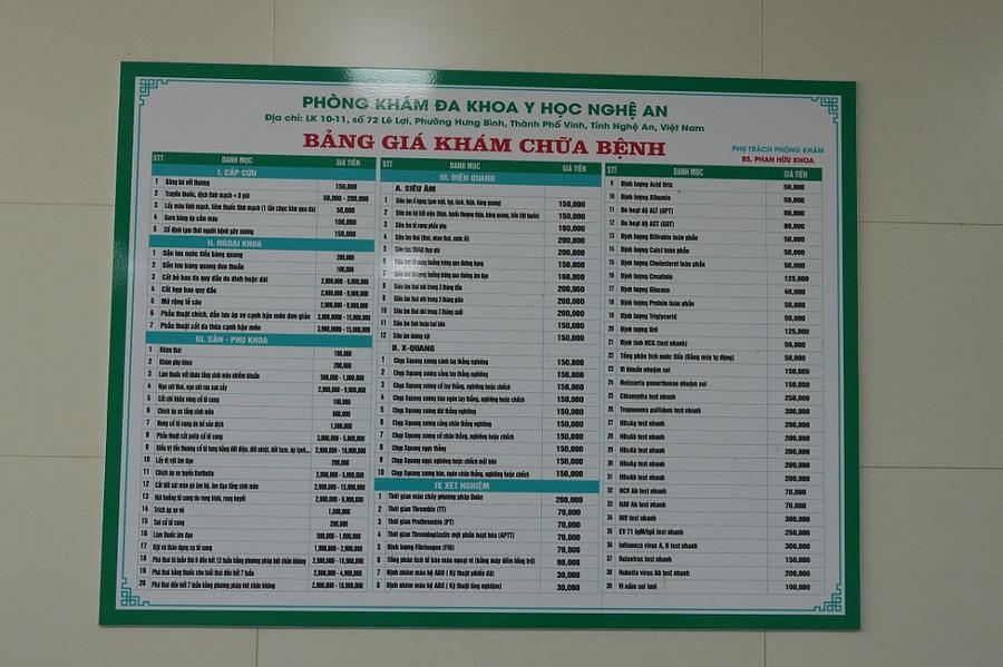 Hiện trường Phòng khám đa khoa Y học Nghệ An. (Ảnh: Công an tỉnh Nghệ An)