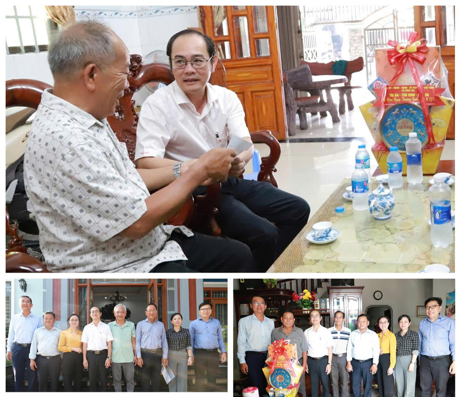 Tại mỗi nơi đến, ông Huỳnh Cao Cường - Bí thư Đảng ủy, Chủ tịch HĐND xã Vĩnh Lộc đều ân cần thăm hỏi sức khỏe, đời sống, bày tỏ sự tri ân và lòng biết ơn sâu sắc đến các gia đình có công với cách mạng.