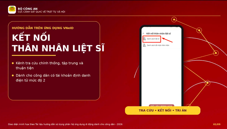 Hướng dẫn tra cứu thông tin liệt sĩ, gửi yêu cầu nhận thân nhân trên VNeID. Hướng dẫn tra cứu thông tin liệt sĩ, gửi yêu cầu nhận thân nhân trên VNeID.