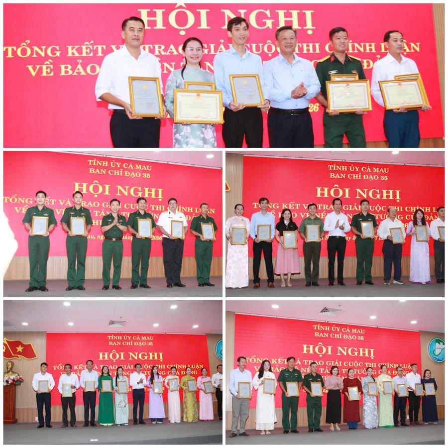 Ban Tổ chức trao giải Cuộc thi chính luận về bảo vệ nền tảng tư tưởng của Đảng lần thứ Năm, năm 2026 cho các tập thể, cá nhân đạt thành tích xuất sắc; đồng thời trao 3 Bằng khen cho các tác giả và nhóm tác giả có thành tích tiêu biểu.