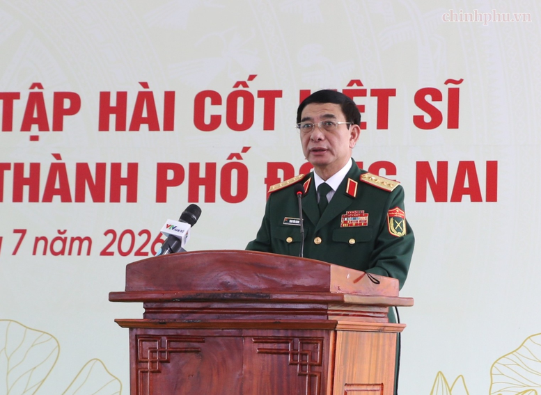 Đại tướng Phan Văn Giang phát biểu tại buổi lễ. (Ảnh: VGP/Nguyễn Hoàng
)