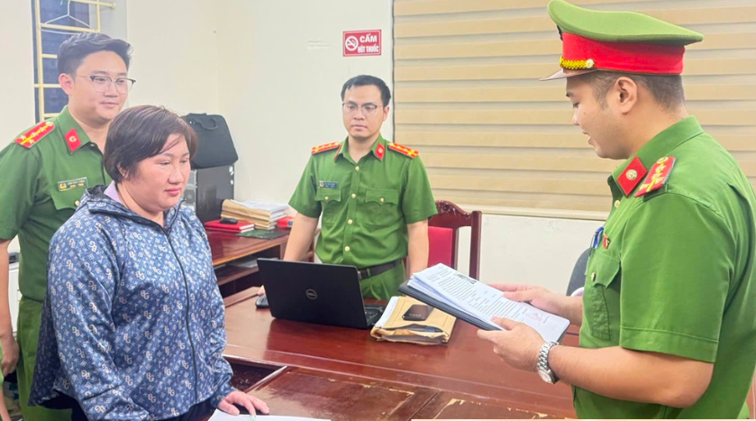 Đối tượng tại cơ quan Công an.