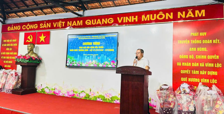 Ông Nguyễn Hiếu Hòa - Giám đốc Trung tâm Kiểm định Bản đồ và Tư vấn Tài nguyên – Môi trường (MIREC) phát biểu tại chương trình.