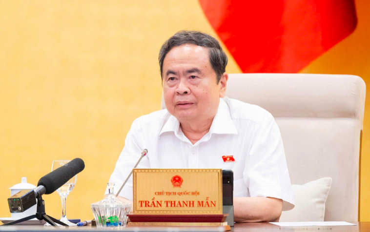Chủ tịch Quốc hội Trần Thanh Mẫn tại phiên họp chiều nay. Ảnh: QH