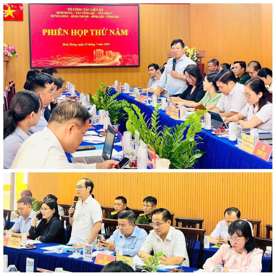 Ông Nguyễn Thanh Nhã - Thành ủy viên, Bí thư Đảng ủy, Chủ tịch HĐND xã Tân Vĩnh Lộc ( ảnh trên) và ông Huỳnh Cao Cường, Bí thư Đảng ủy, Chủ tịch HĐND xã Vĩnh Lộc (ảnh dưới) phát biểu tại phiên họp.
