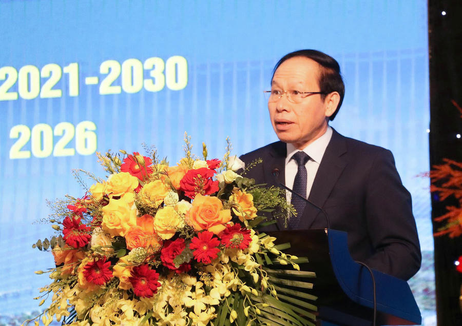 Phó Thủ tướng Chính phủ Lê Tiến Châu phát biểu tại hội nghị.