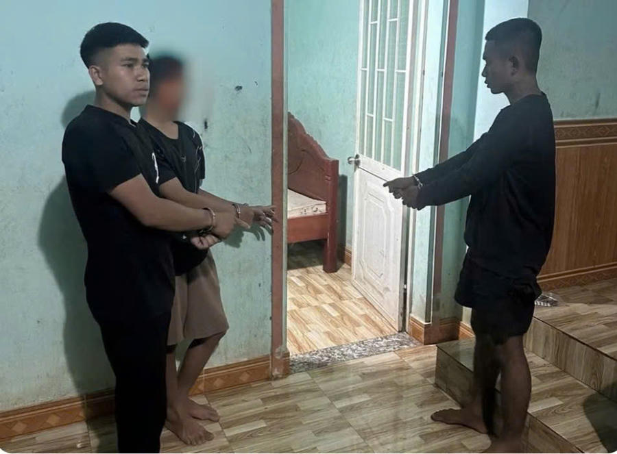 3 đối tượng sử dụng trái phép chất ma túy ở nhà của Tuyinh. Ảnh: Báo Gia Lai