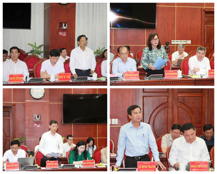 Các đại biểu tập trung trao đổi nhiều nội dung quan trọng liên quan đến quy hoạch phát triển hệ thống Y tế tại buổi làm việc.